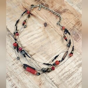 Chico's Red and Black necklace.